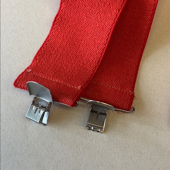 Vintage Red Thick Suspenders | 70’s Grandpa Gear | Rockabilly Punk Rock Hipster - Picture 5 of 10